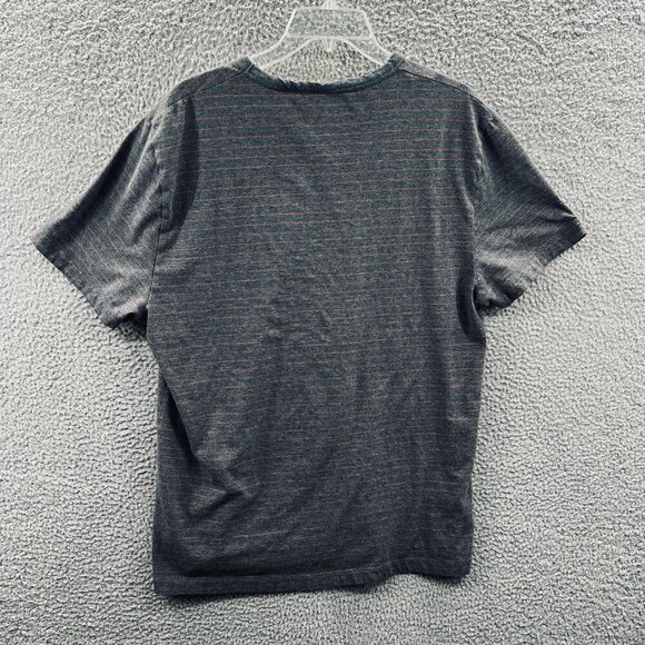 Claiborne Mens Shirt Extra Large Gray Striped 100% Cotton Pullover Short Sleeve - Picture 2 of 8